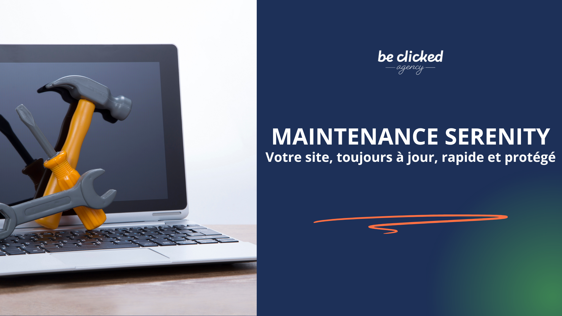 Ordinateur avec outils pour maintenance de site web.